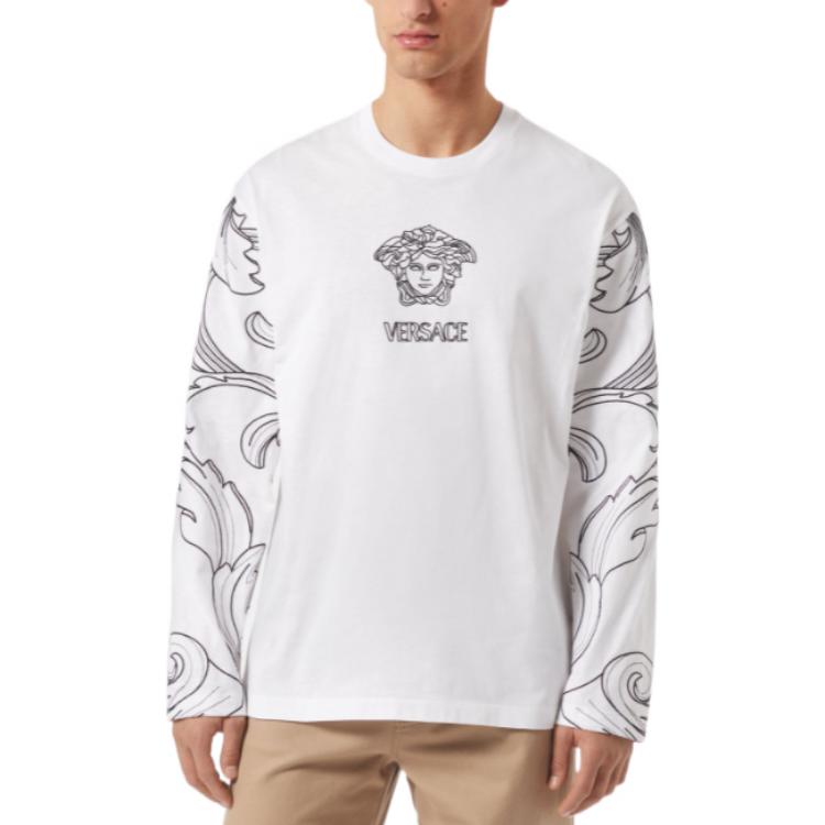Lookbook VERSACE FW22 Medusa Baju Lengan Panjang Putih Sulaman 1006452-1A04419-1W000
