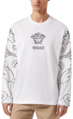VERSACE FW22 Medusa Baju Lengan Panjang Putih Sulaman 1006452-1A04419-1W000 Lookbook VERSACE FW22 Medusa Baju Lengan Panjang Putih Sulaman 1006452-1A04419-1W000