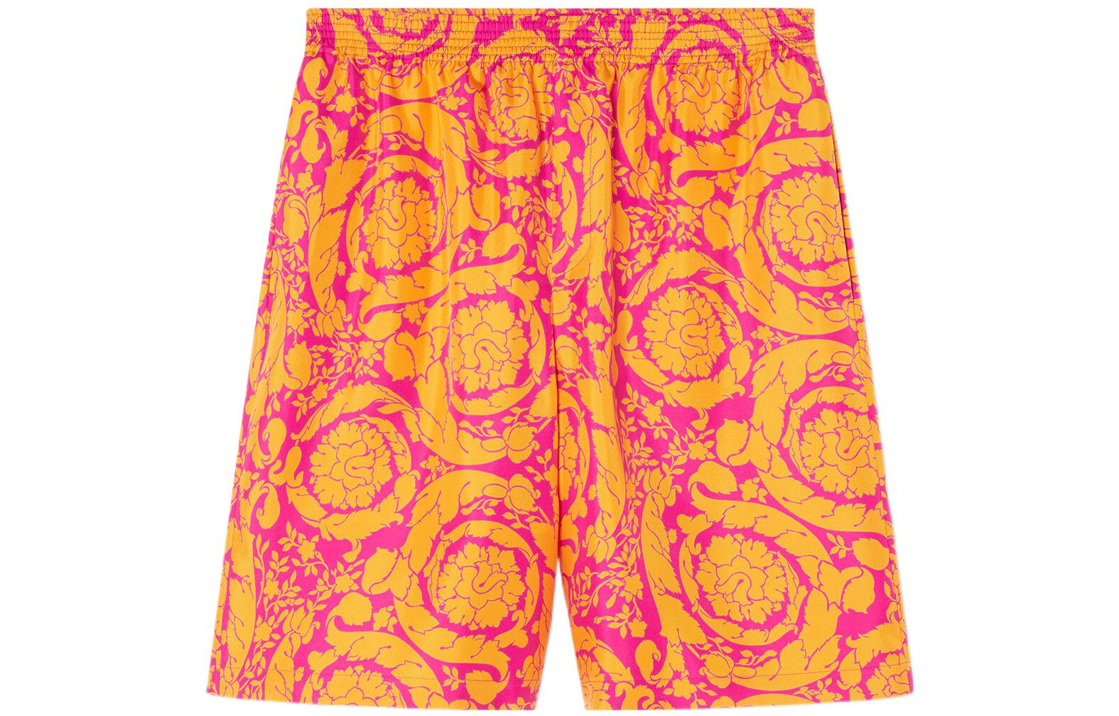 VERSACE FW22  Patterned Elastic Waist Straight Shorts Orange 1002476-1A04991-5R310