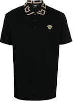 VERSACE FW22 Printed Button Short Sleeve Polo Shirt Black A87402-1A04866-1B000 VERSACE FW22 Printed Button Short Sleeve Polo Shirt Black A87402-1A04866-1B000