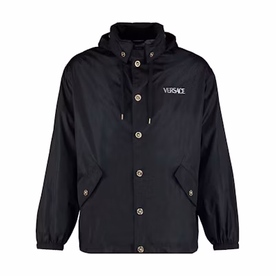 VERSACE FW22 Solid Color Casual Jacket Black 1006018-1A04128-1B000