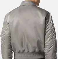 Sizing VERSACE FW22 Solid Color Patch Bomber Jacket in Gray 1006698-1A04656-1E460