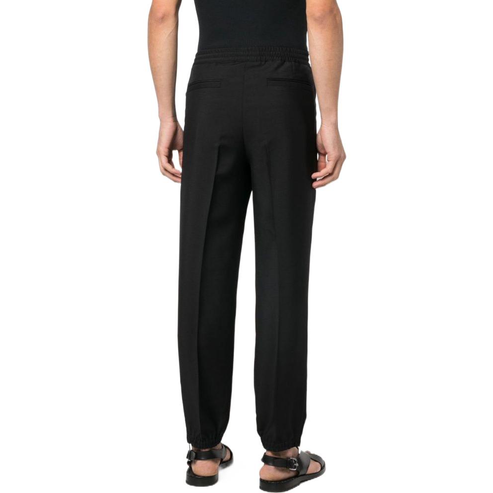 Shop VERSACE FW22  Solid Color Straight-Leg Zipper Ankle Casual Pants 1006715-1A01698-1B000