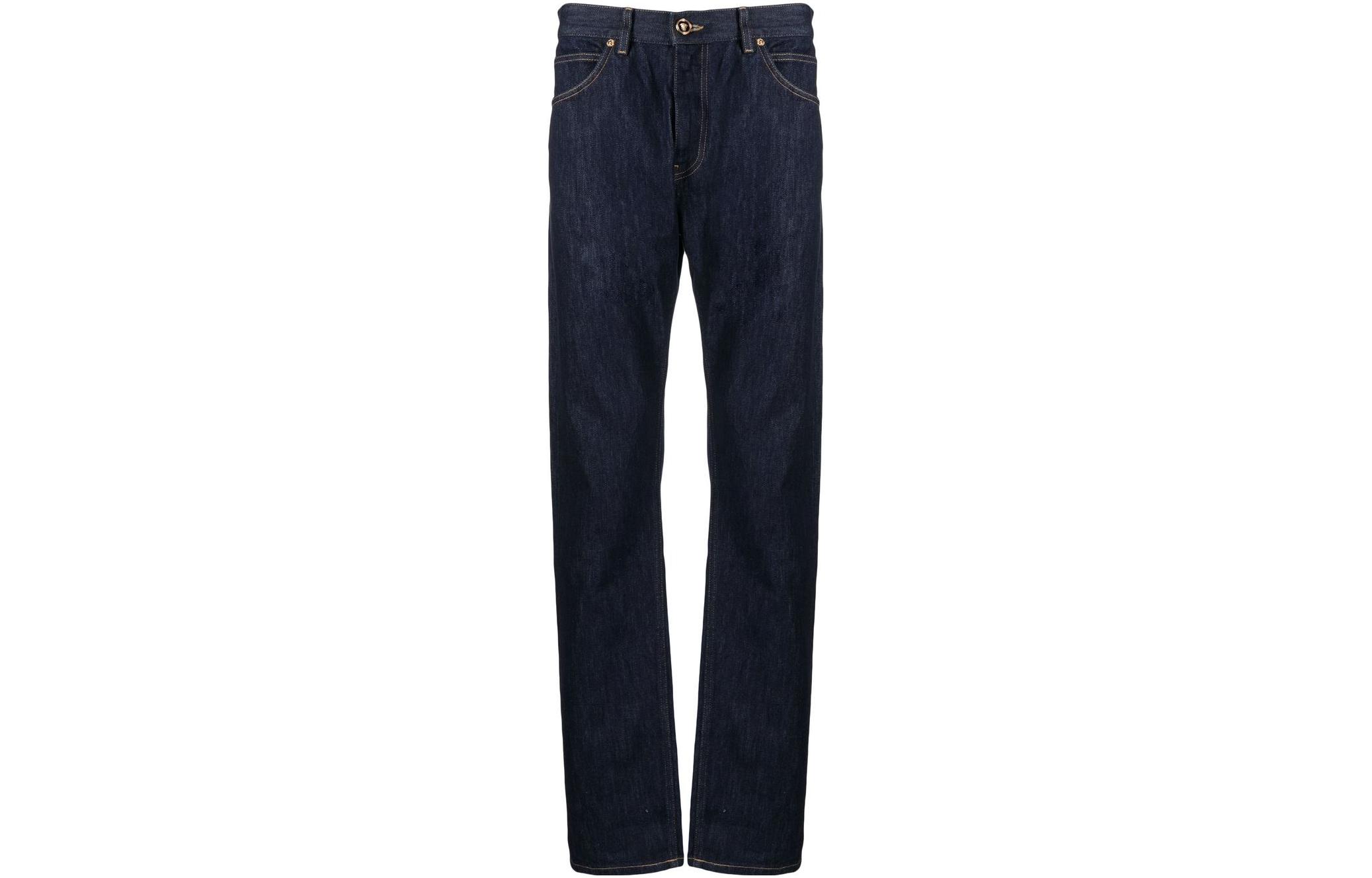 VERSACE FW22  Solid Slim Straight Blue Jeans 10063731-A04329-1D100