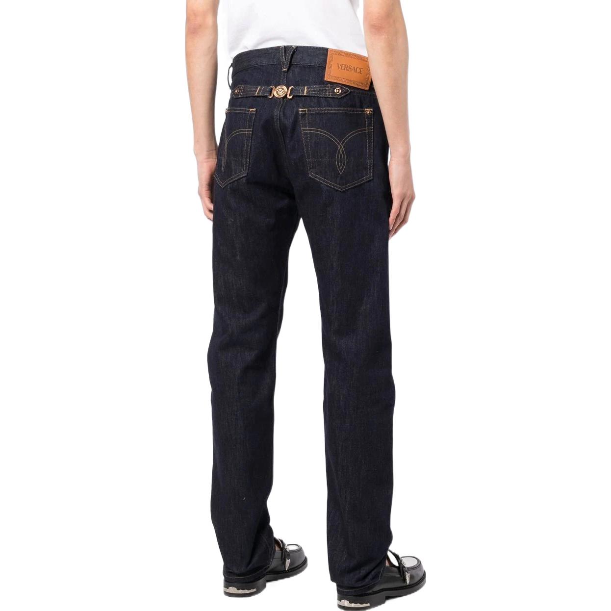 VERSACE FW22  Solid Slim Straight Blue Jeans 10063731-A04329-1D100 圖 4