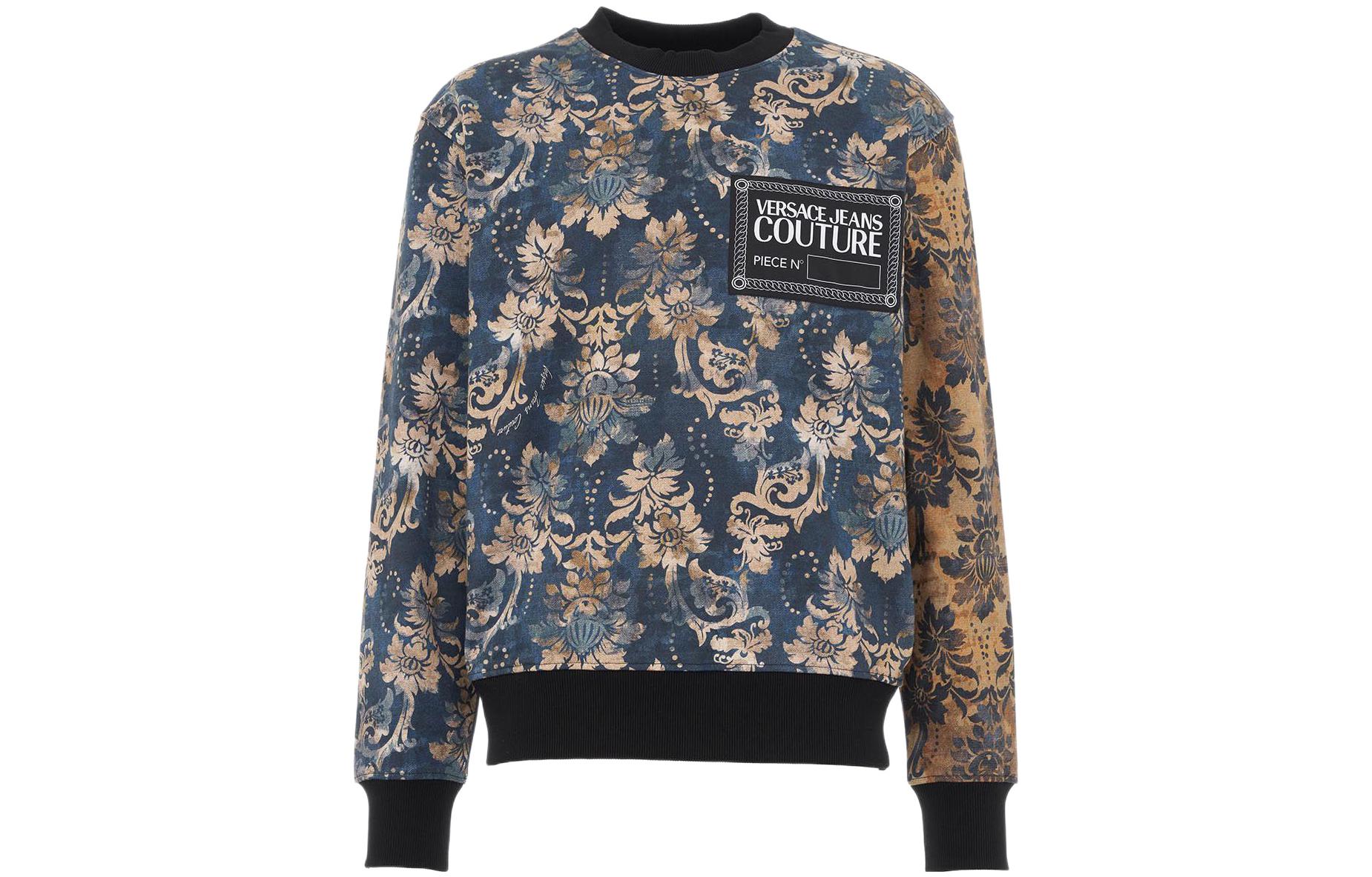 Versace FW22 Baroque Logo Patch Pullover Sweatshirt Multicolor - 73GAI3R-2FS043-259