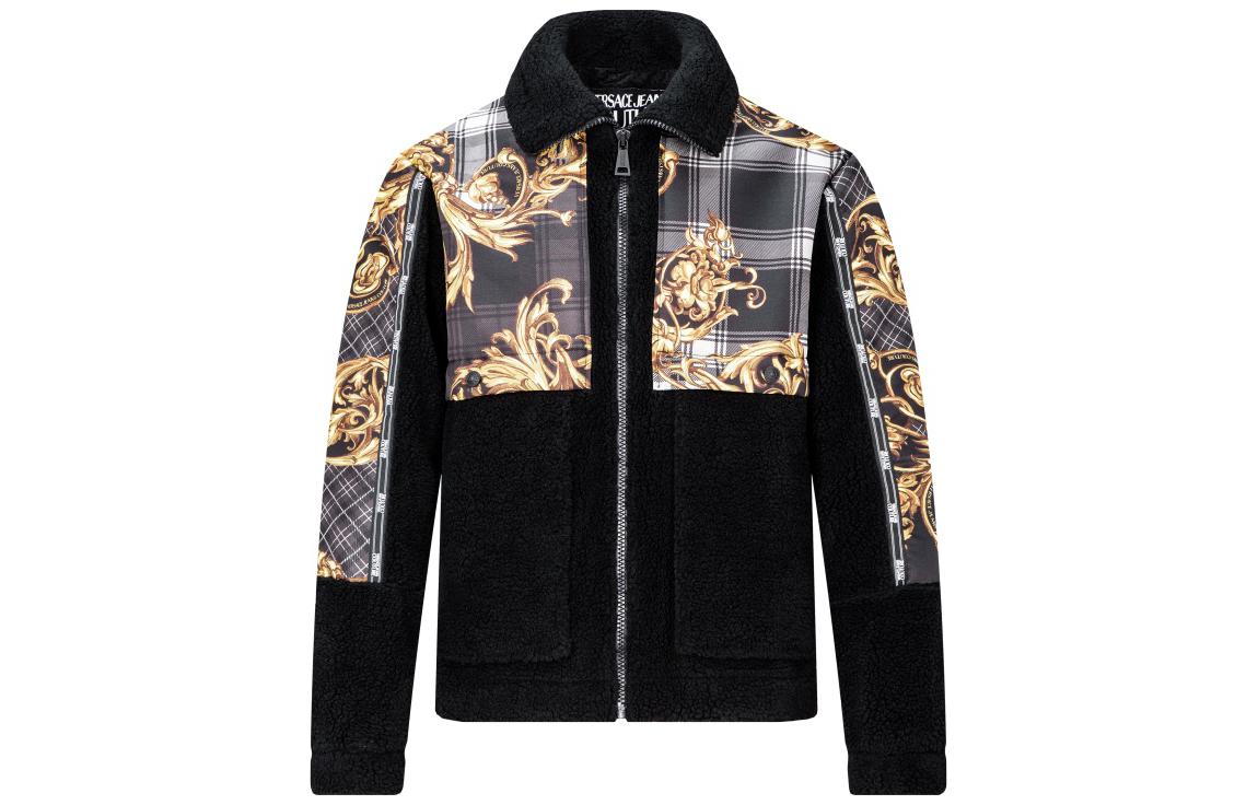 Versace FW22 Baroque Print Zip-Up Jacket Black 71GAS412-NS018-G80