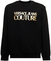 Versace FW22 Black Logo Print Oversized Crewneck Sweatshirt 73GAIT01-CF00T-G89 Versace FW22 Black Logo Print Oversized Crewneck Sweatshirt 73GAIT01-CF00T-G89