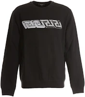 Versace FW22 Black Logo Print Pullover Sweatshirt 1006478-1A04488-1B000 Versace FW22 Black Logo Print Pullover Sweatshirt 1006478-1A04488-1B000