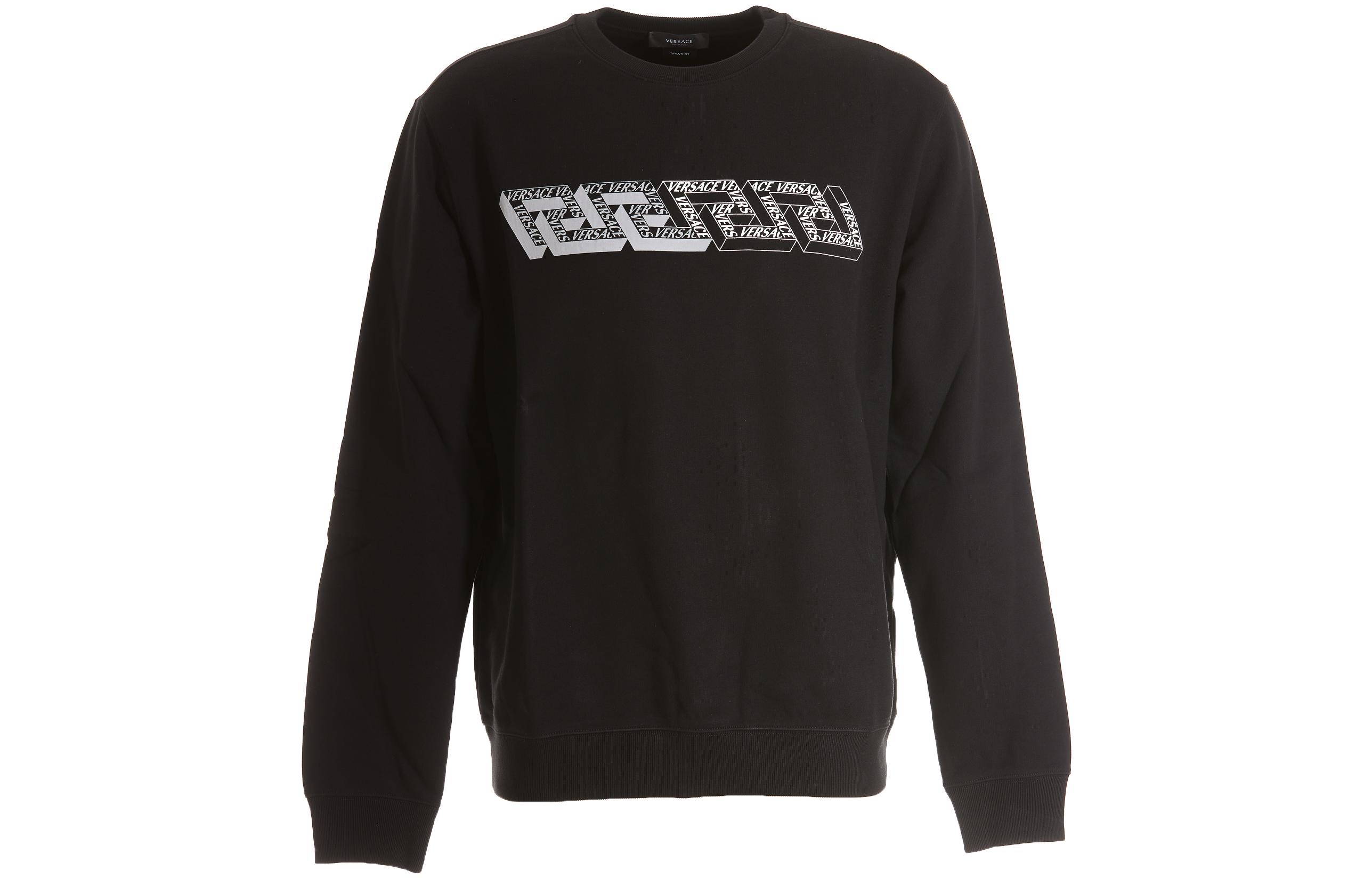 Order Versace FW22 黑色Logo印花套頭衫 1006478-1A04488-1B000