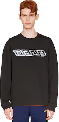 Versace FW22 黑色Logo印花套頭衫 1006478-1A04488-1B000 Shop Versace FW22 黑色Logo印花套頭衫 1006478-1A04488-1B000