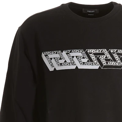 Versace FW22 黑色Logo印花套頭衫 1006478-1A04488-1B000 Purchase Versace FW22 黑色Logo印花套頭衫 1006478-1A04488-1B000