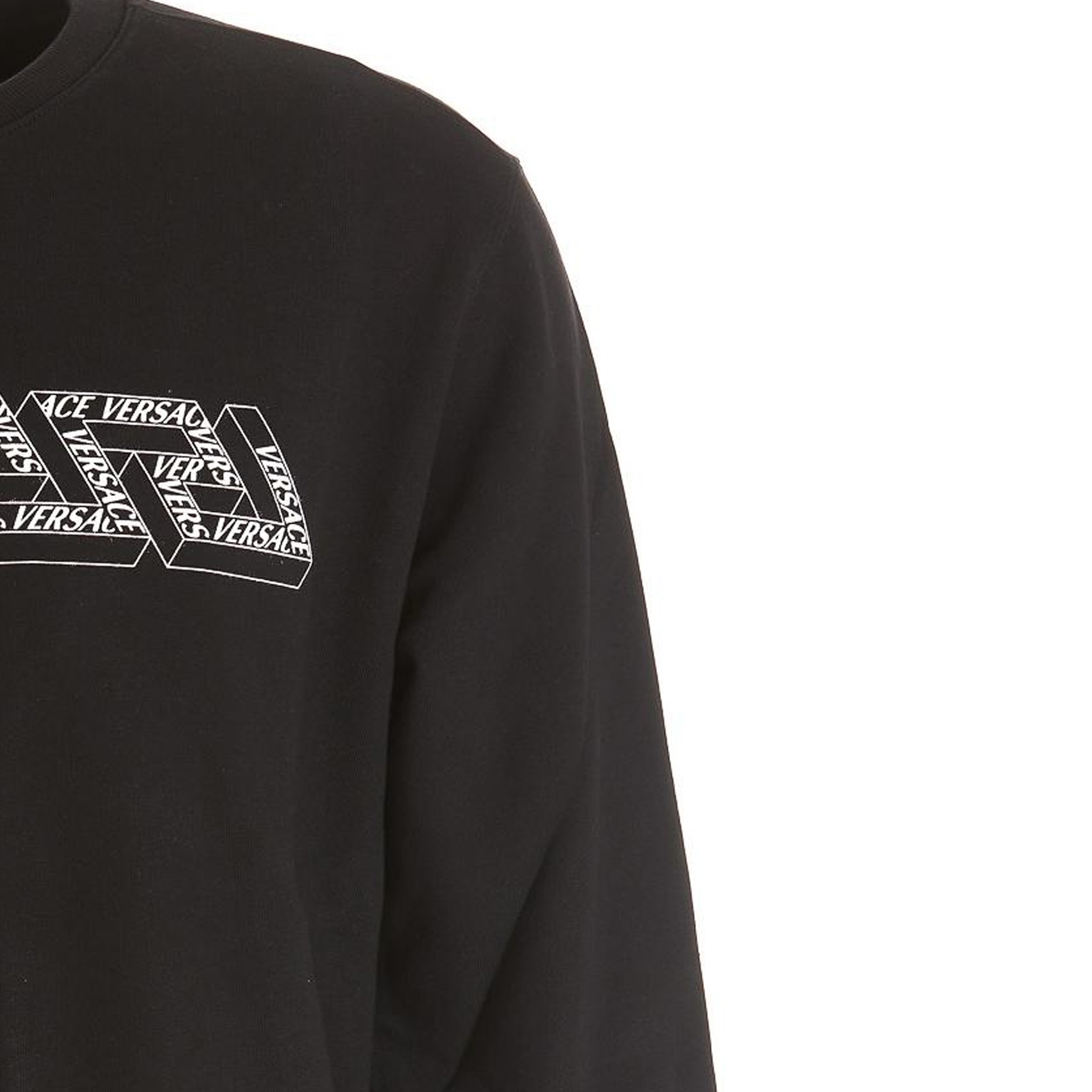 Sizing Versace FW22 黑色Logo印花套頭衫 1006478-1A04488-1B000