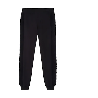 VERSACE FW22 Black Solid Color Knit Jogger Sweatpants 1008622-1A06082-1B000
