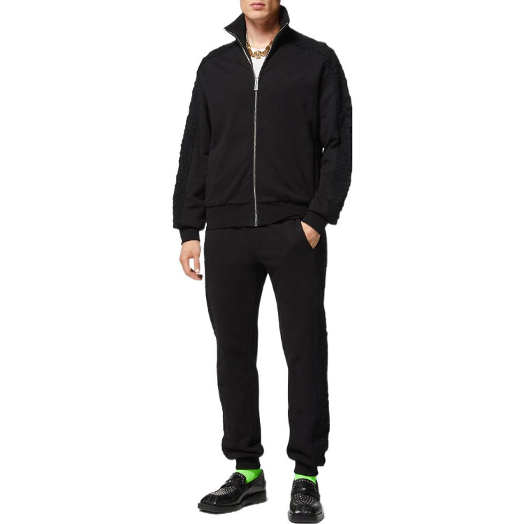 VERSACE FW22 Black Solid Color Knit Jogger Sweatpants 1008622-1A06082-1B000 圖 3