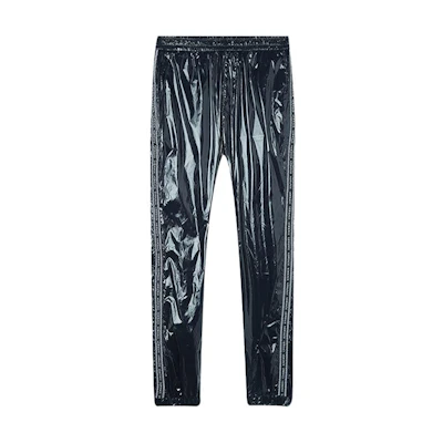 VERSACE FW22 Coated Elastic Waist Jogger Pants Black Mens. A79839-A222327-A00850