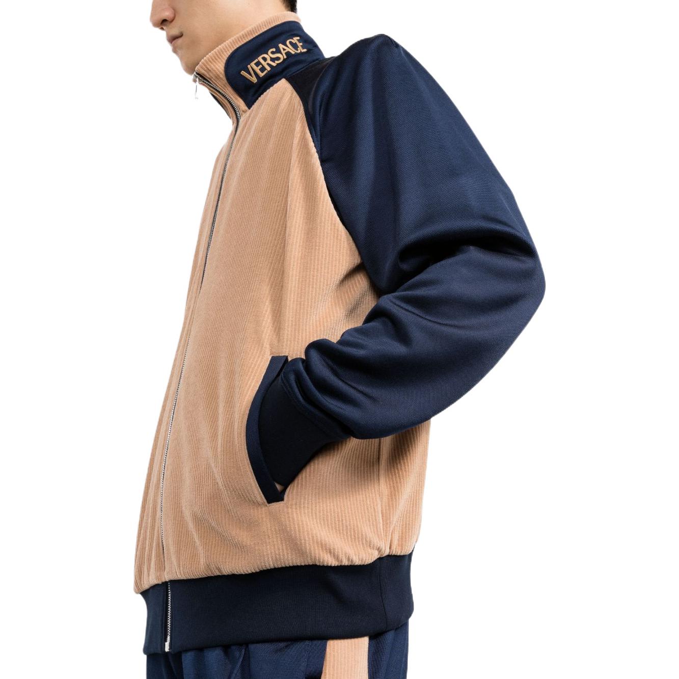 VERSACE FW22 Colorblock Logo Embroidered Zip Jacket Brown  Back to School. 1002913-1A02102-2U850 圖 5