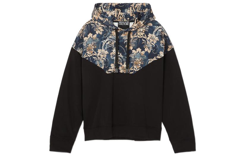Versace FW22 Colorblock Print Hoodie Black E73GAI318-EFS043-E259