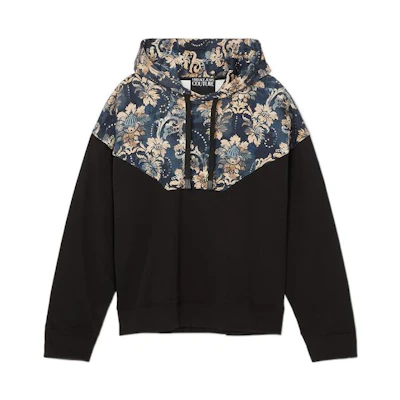 Versace FW22 Colorblock Print Hoodie Black E73GAI318-EFS043-E259