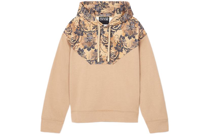 Versace FW22 Colorblock Printed Hoodie Brown Long Sleeve Sweatshirt E73GAI318-EFS043-E710