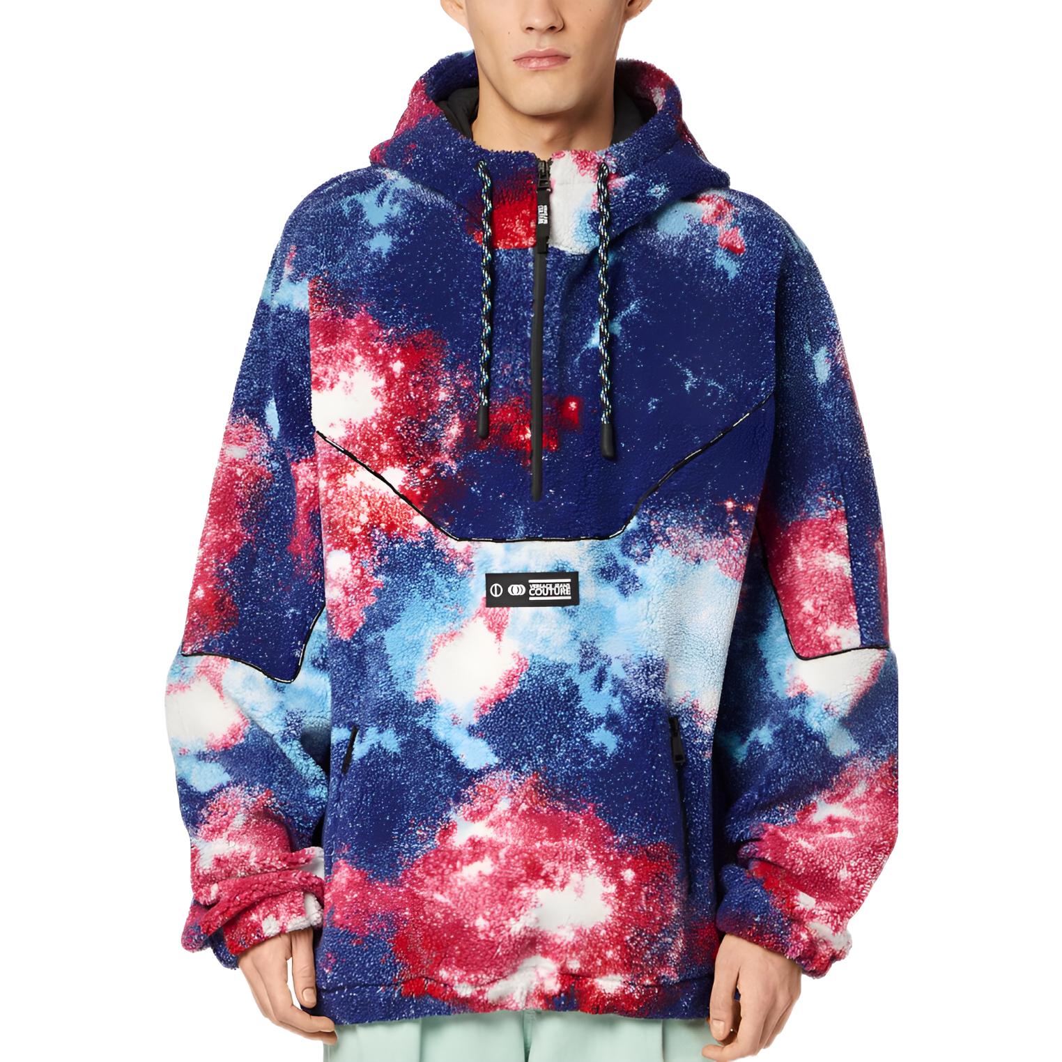 Versace FW22 Galaxy Print Hoodie Blue - Long Sleeve E73GAI303-EF0013-EMS3