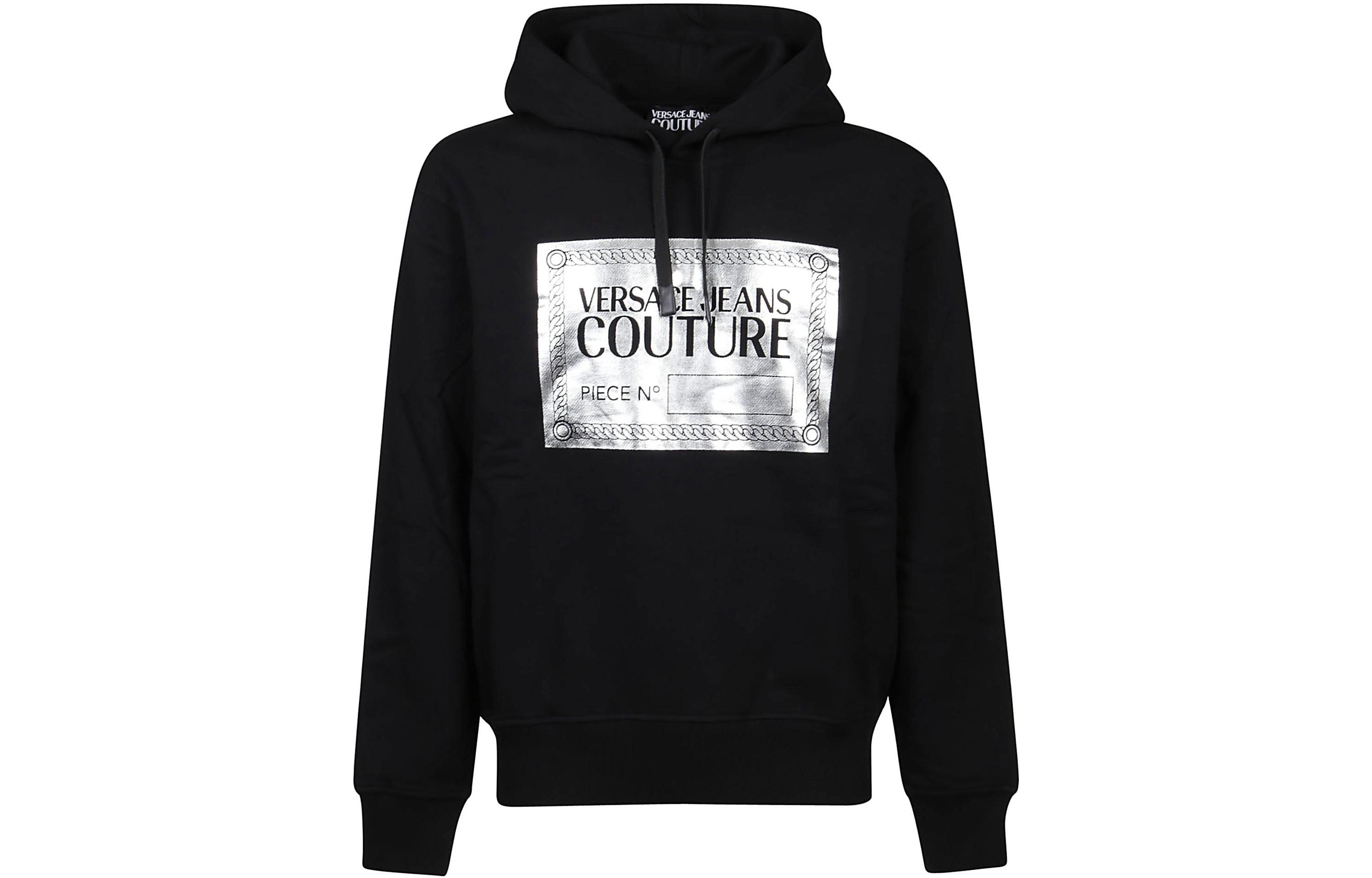 Versace FW22 Geometric Logo Print Hoodie Black 72GAIG04-CF00G-S89