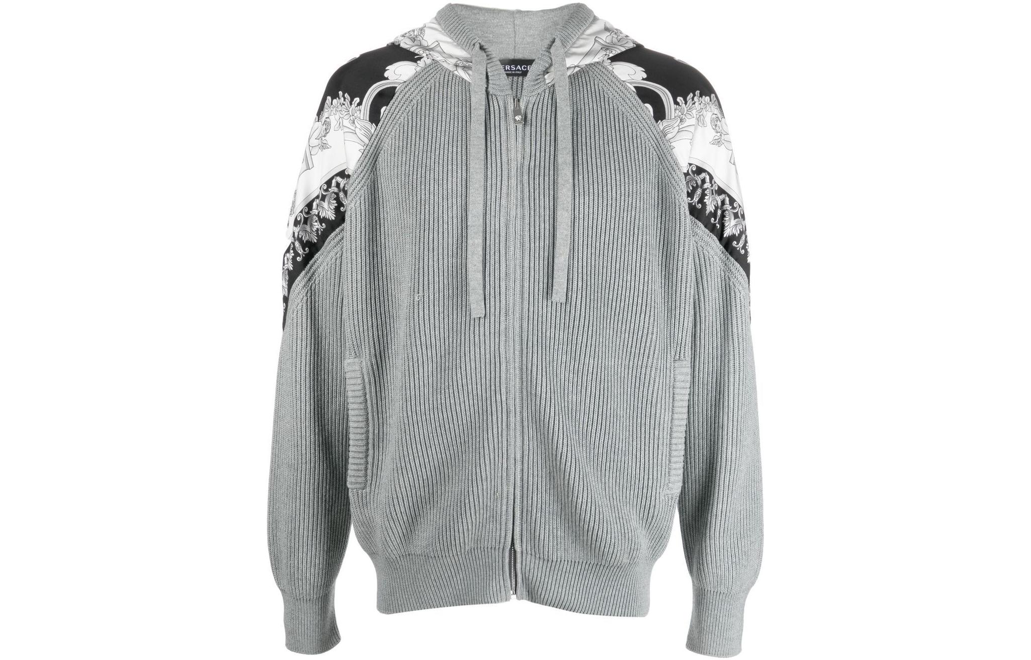 VERSACE FW22 Leaf Print Zip-Up Jacket Grey Menswear 1006074-1A04157-1E100 圖 2