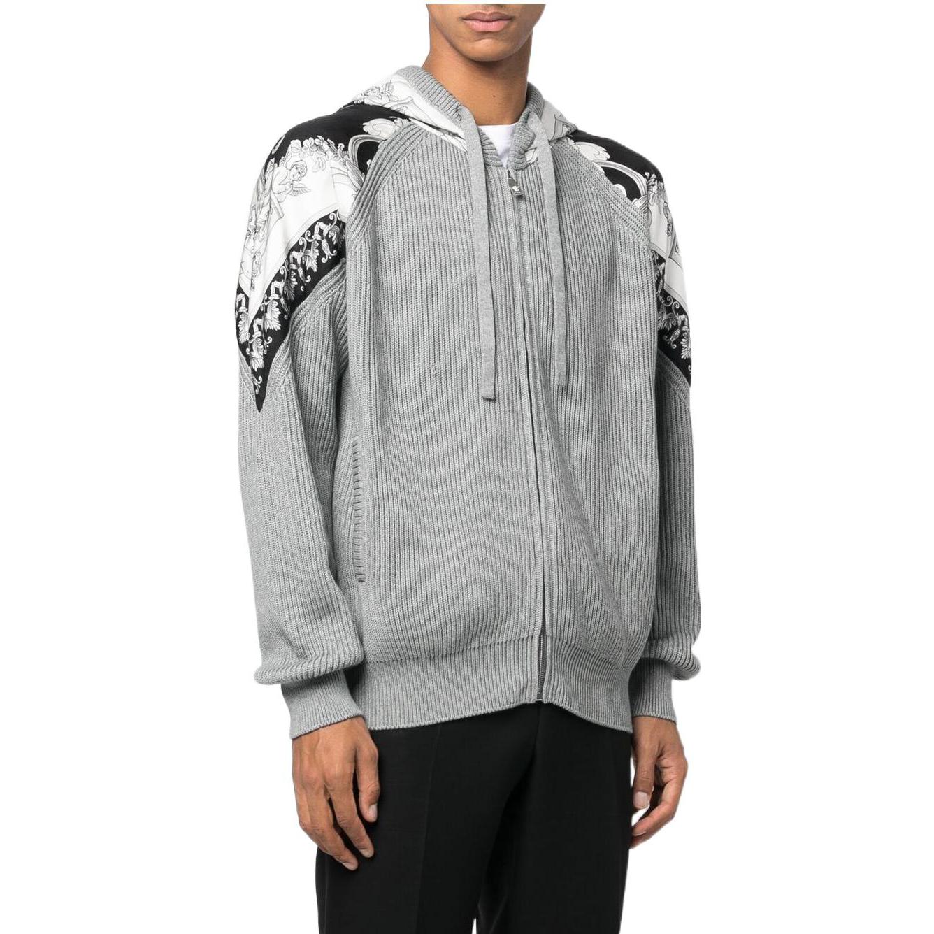 VERSACE FW22 Leaf Print Zip-Up Jacket Grey Menswear 1006074-1A04157-1E100 圖 4