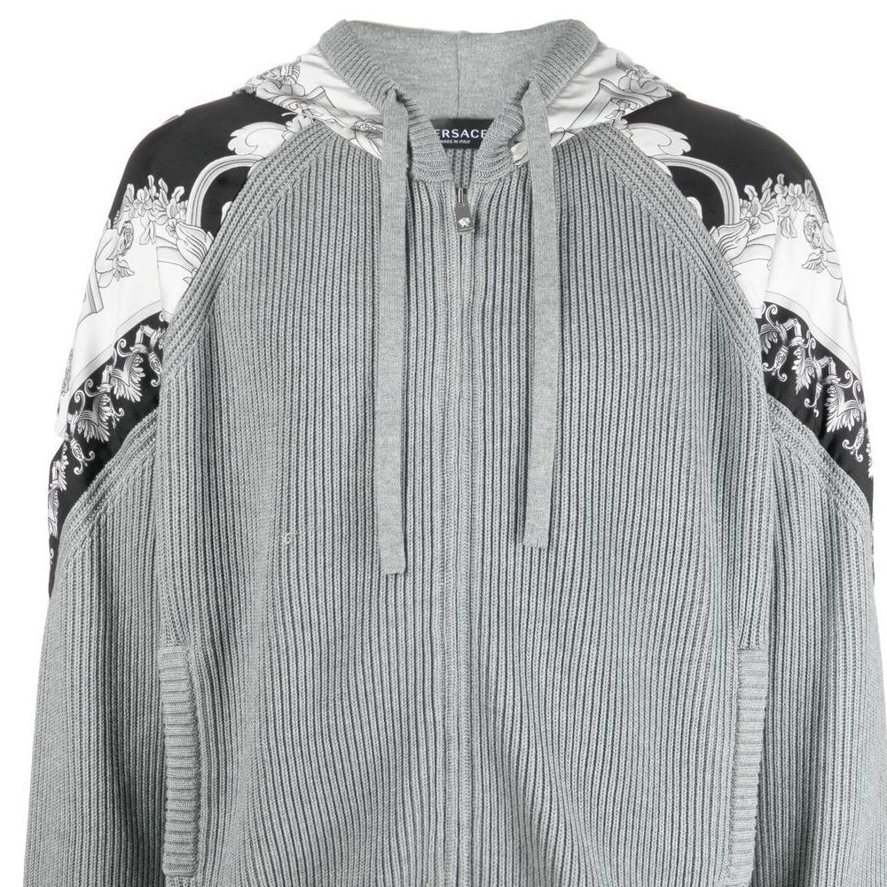 VERSACE FW22 Leaf Print Zip-Up Jacket Grey Menswear 1006074-1A04157-1E100 圖 6