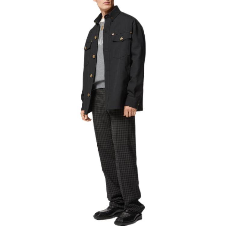 VERSACE FW22 Letter Logo Embroidered Crewneck Sweatshirt Men’s Grey. 1008658-1A06210-1E100 圖 3