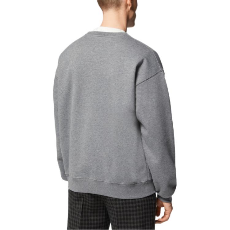 VERSACE FW22 Letter Logo Embroidered Crewneck Sweatshirt Men’s Grey. 1008658-1A06210-1E100 圖 4