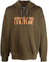 Versace FW22 Letter Logo Print Drawstring Hoodie Green 73GAIT04-CF00T-107 Versace FW22 Letter Logo Print Drawstring Hoodie Green 73GAIT04-CF00T-107