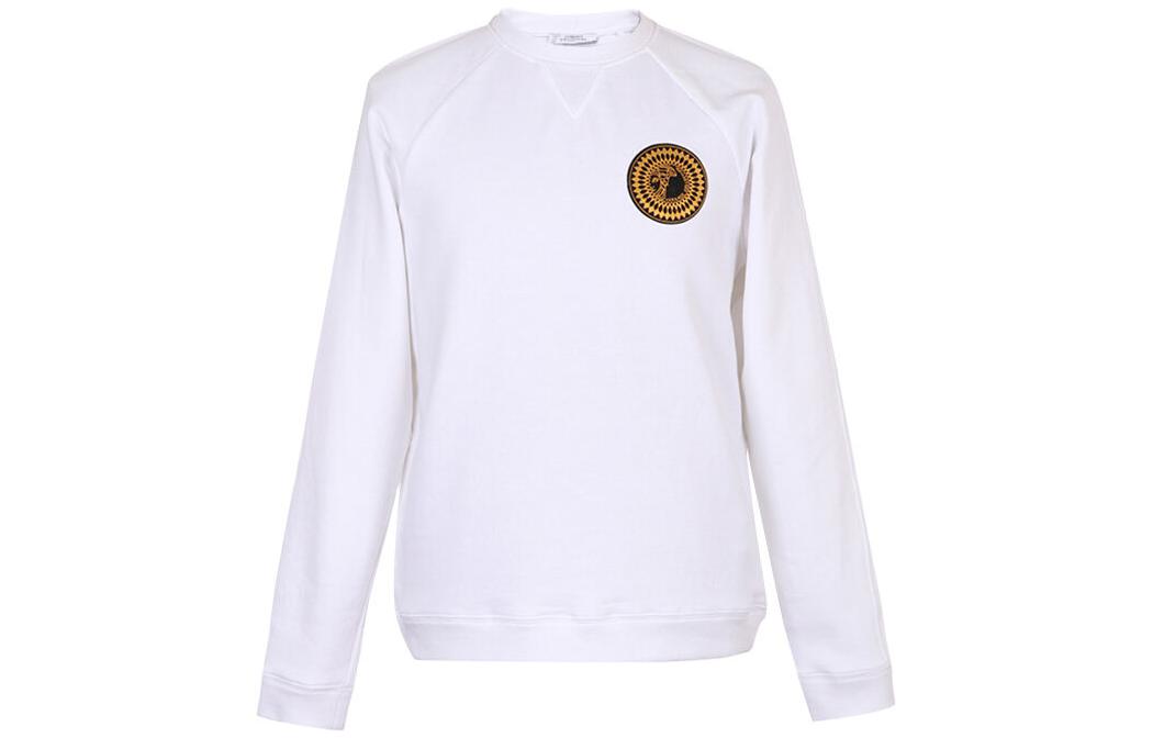 Versace FW22 Logo Crewneck Pullover Sweatshirt White V800687S-VJ00358-V1001