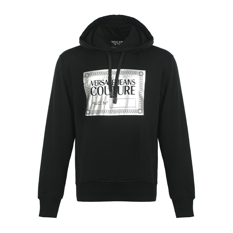 Versace FW22 Logo Drawstring Hoodie Black 73GAIG0-4CF00-GS89