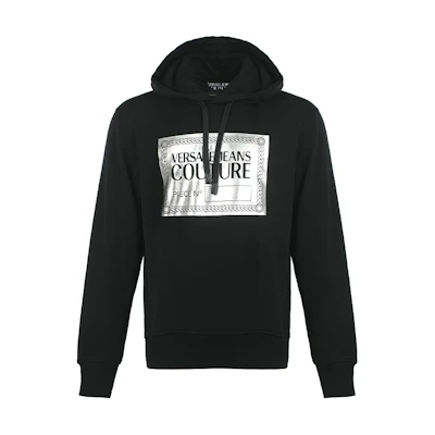 Versace FW22 Logo Drawstring Hoodie Black 73GAIG0-4CF00-GS89