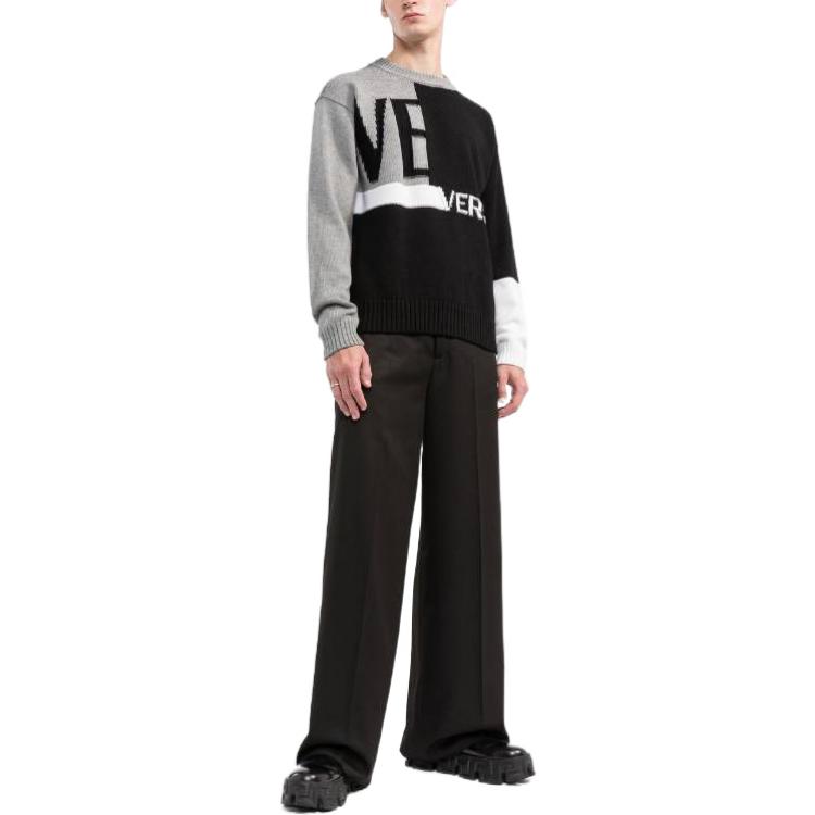 VERSACE FW22 Logo Intarsia Crewneck Wool Sweater Black 1005715-1A04088-2B070 圖 3