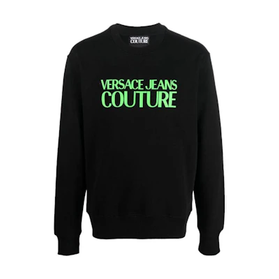 Versace FW22 Logo Letter Print Pullover Sweatshirt Black - 73GAIT03-CF00T-KG2