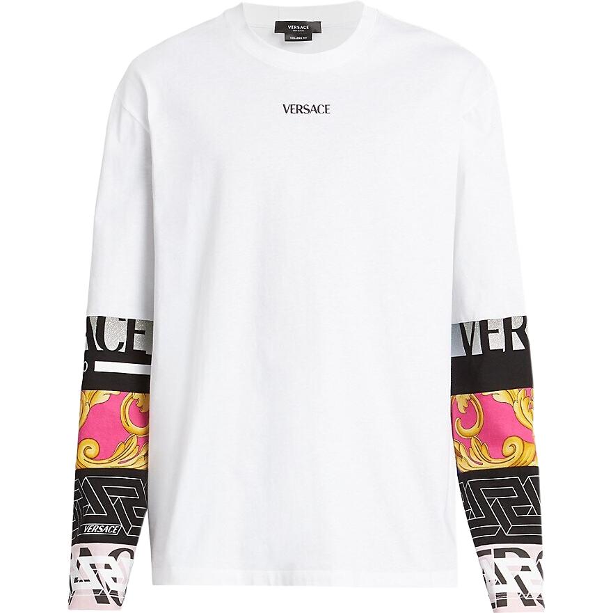 Versace FW22 Logo Print Crewneck Knitted Sweater  White 10060101A041172W580