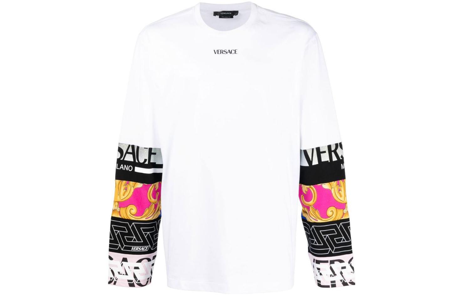 Versace FW22 Logo Print Crewneck Knitted Sweater  White 10060101A041172W580 圖 2