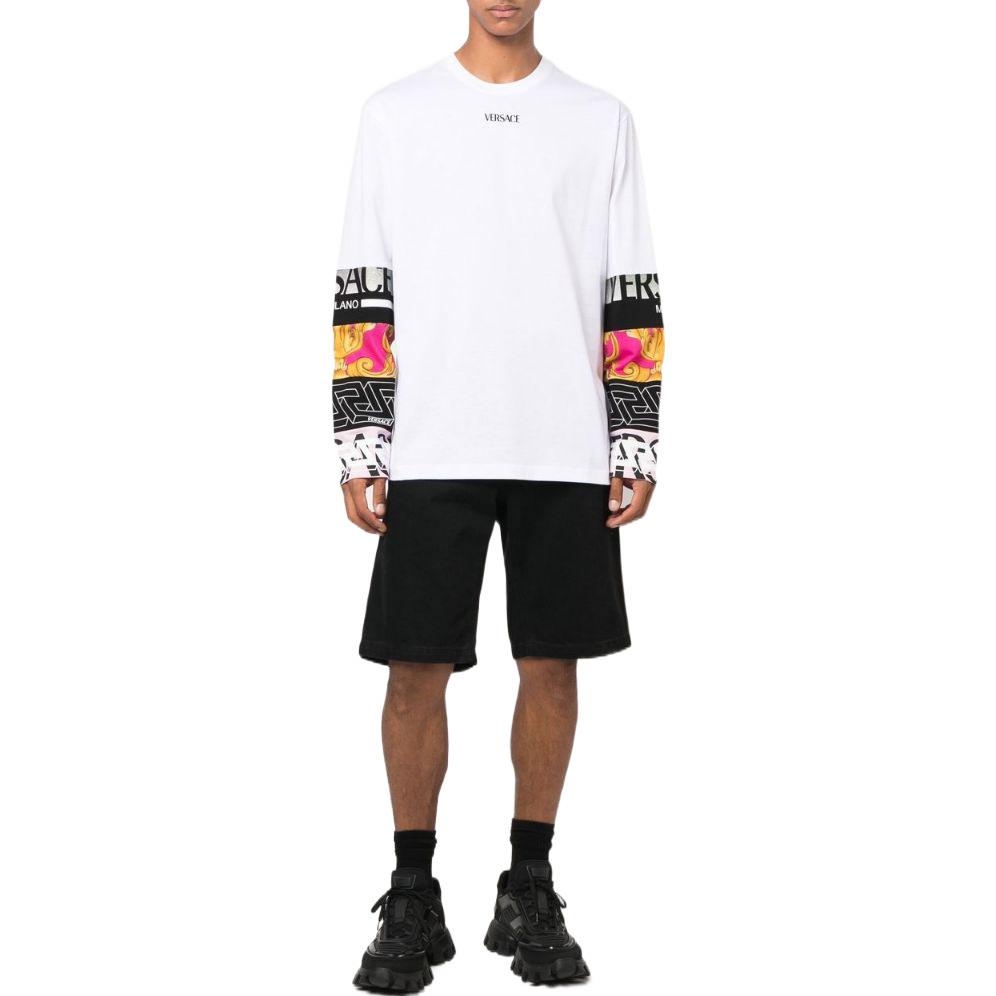 Versace FW22 Logo Print Crewneck Knitted Sweater  White 10060101A041172W580 圖 4