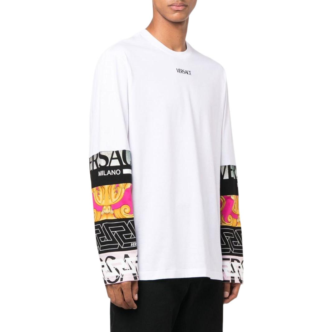 Versace FW22 Logo Print Crewneck Knitted Sweater  White 10060101A041172W580 圖 5