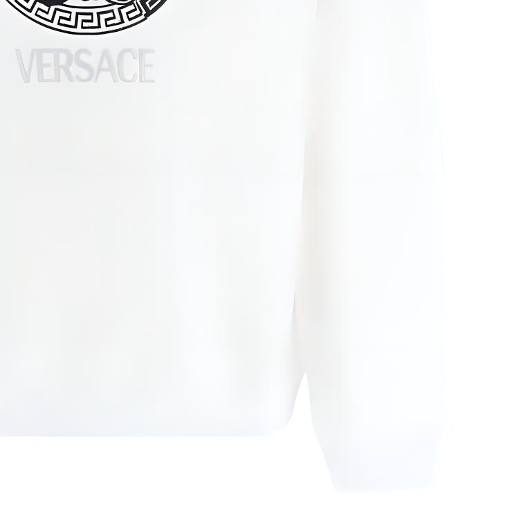 VERSACE FW22 Logo Print Crewneck Pullover Sweatshirt White - 1006985-1A04970-1W000 圖 6