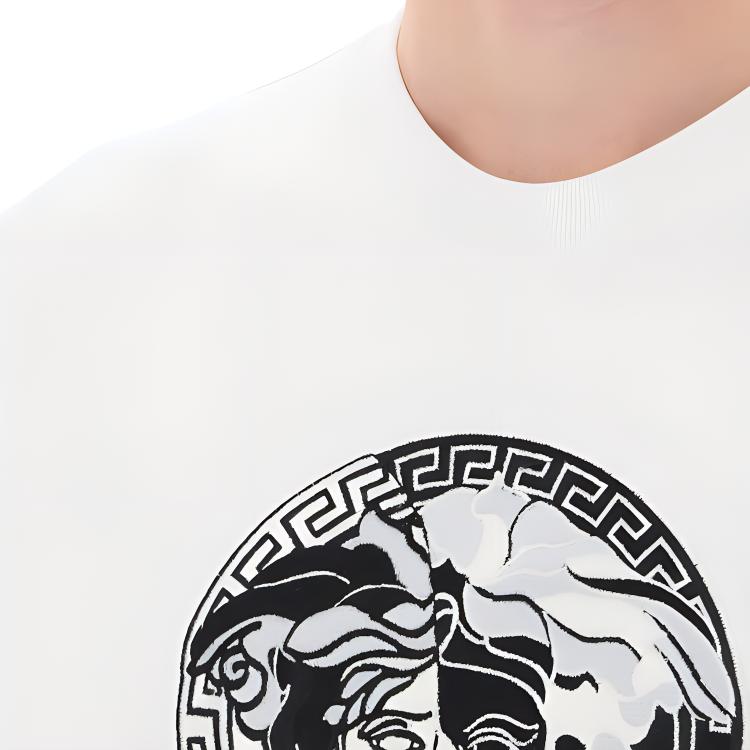 VERSACE FW22 Logo Print Crewneck Pullover Sweatshirt White - 1006985-1A04970-1W000 圖 7