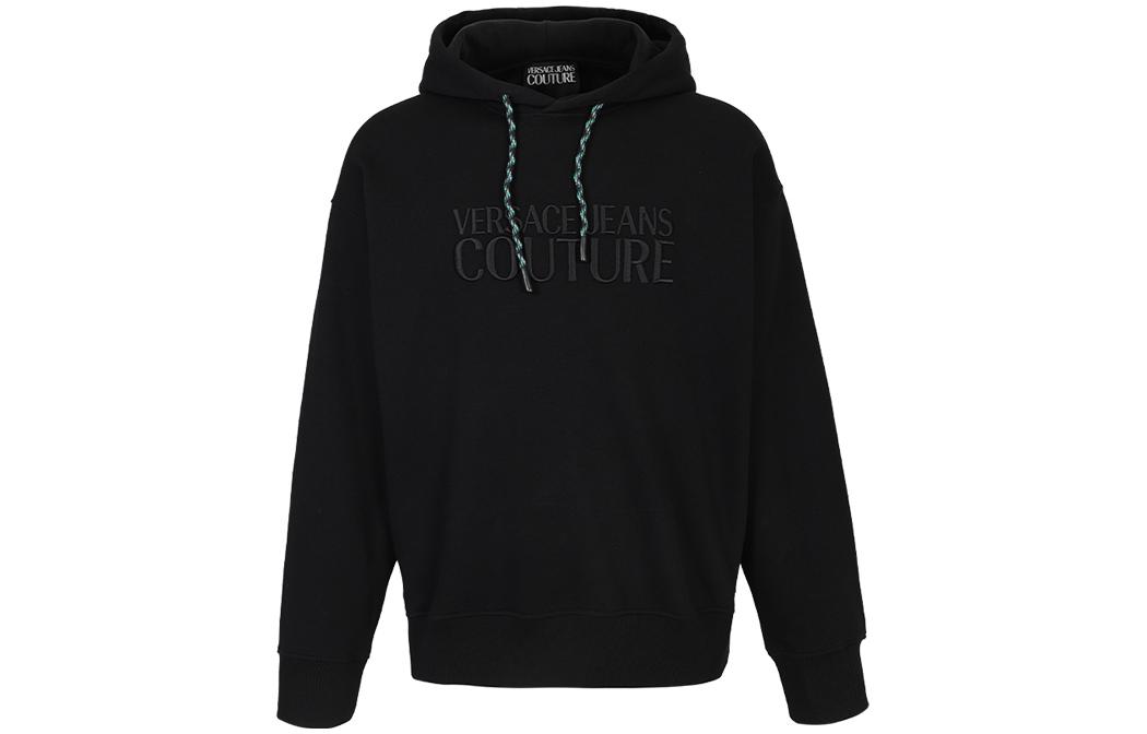 VERSACE FW22 Logo Print Drawstring Hoodie Black - 73GAIT-13CF00T-10977 圖 2