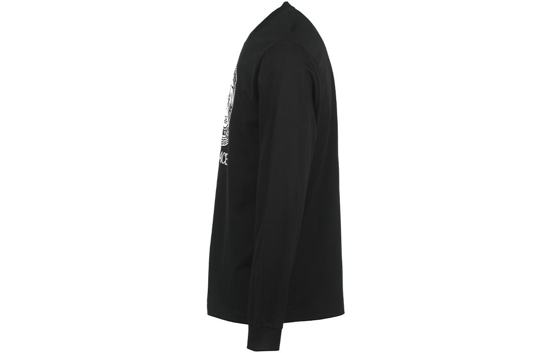 Shop VERSACE FW22 標誌印花長袖休閒T恤 黑色 10070321A049671B000