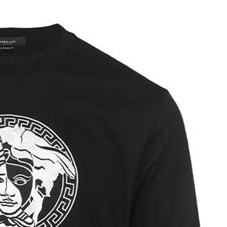 Purchase VERSACE FW22 標誌印花長袖休閒T恤 黑色 10070321A049671B000