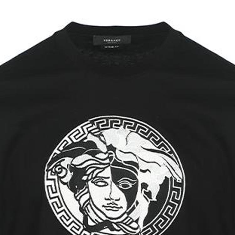 Sizing VERSACE FW22 標誌印花長袖休閒T恤 黑色 10070321A049671B000
