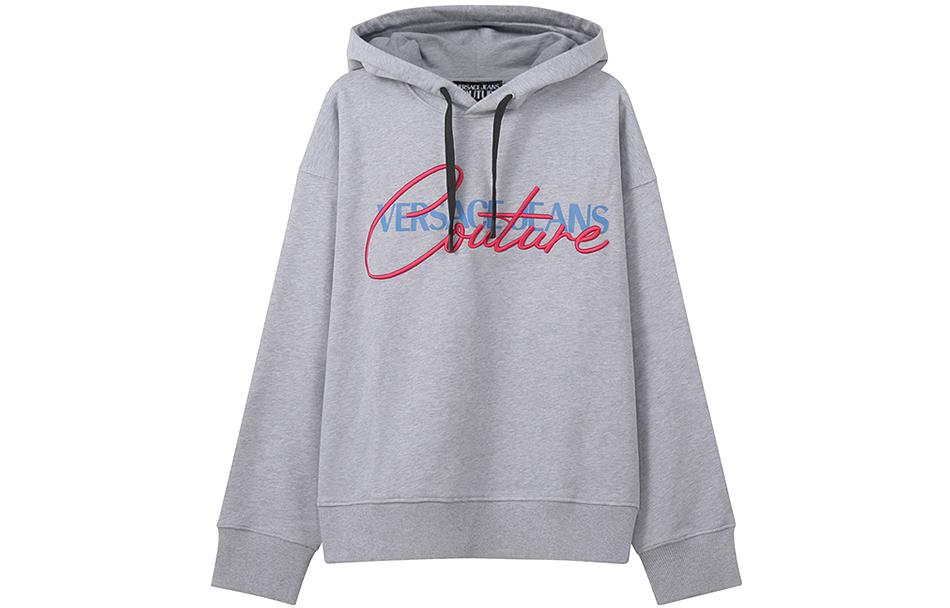 Versace FW22 Logo Print Loose Fit Hoodie Men’s Grey 72GAIT07-CF01T-802