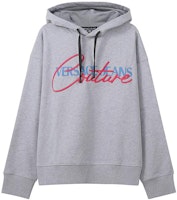 Versace FW22 Logo Print Loose Fit Hoodie Men’s Grey 72GAIT07-CF01T-802 Versace FW22 Logo Print Loose Fit Hoodie Men’s Grey 72GAIT07-CF01T-802