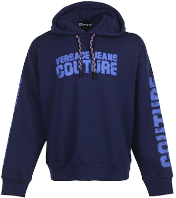 Versace FW22 Navy Letter Pattern Print Pullover Hoodie 73GAI3C8F0002259 Buy Versace FW22 Navy Letter Pattern Print Pullover Hoodie 73GAI3C8F0002259